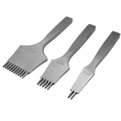 Professional Leather Craft French Angled Chisel Leather Craft Tools Hole Punc...