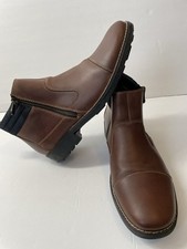 Rieker 36051-25 Men's Leather Brown Waxy Zip Chelsea Style Boot EU 45 / UK 10.5