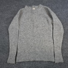 H M Mohair Wool Sweater Womens XS Gray Loose Fit Fluffy Knit Pullover