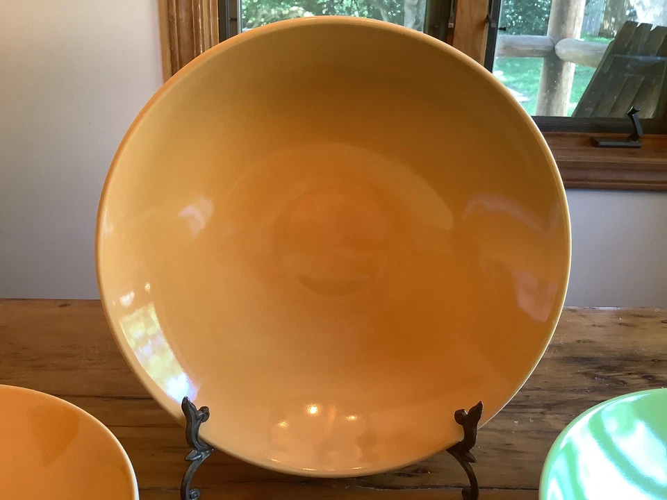 "Juego de 6 cuencos para pasta de 10"" naranja verde amarillo caja y barril" Foto 2 de 4