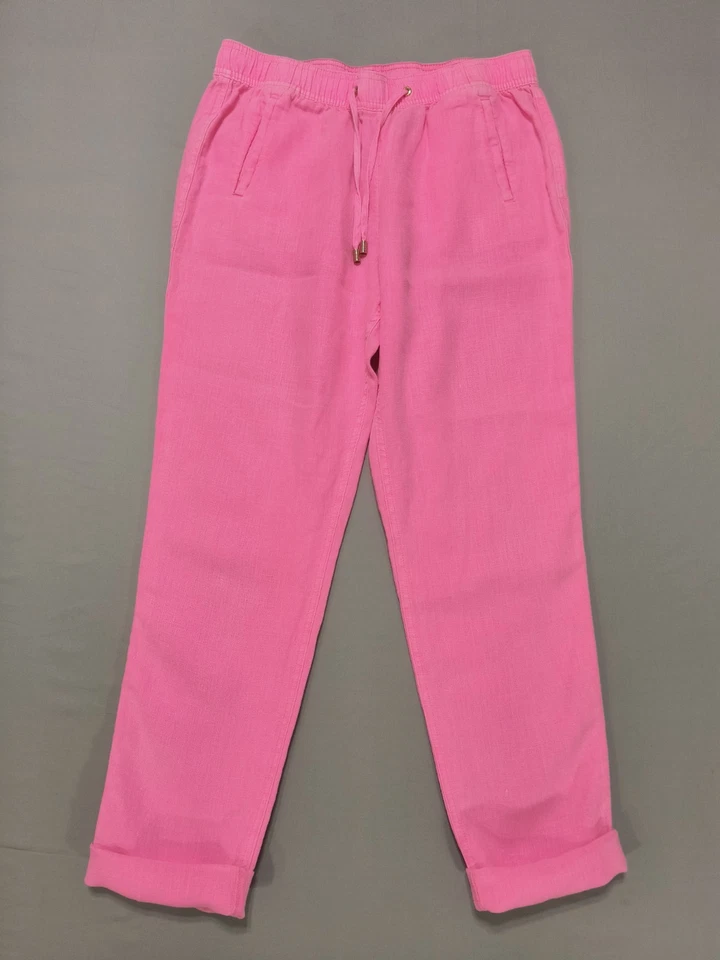 Pantalón Lily Pulitzer Taron Beach Lino Talla Mediana Largo Neón Coral Usado en Excelente Condición Super Bonito Foto 2 de 4