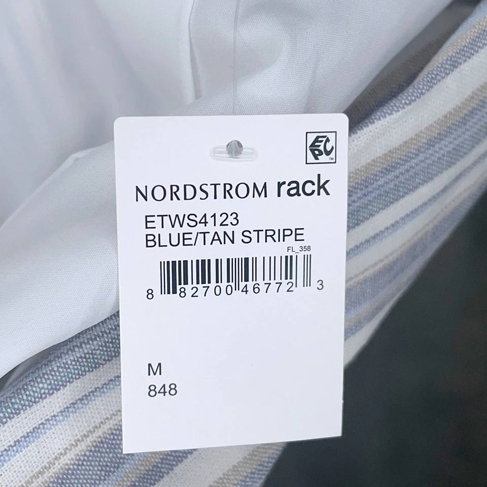 NUEVO Blazer Ellen Tracy Mujer Manga 3/4 Forrado Lino Talla M Azul Rayas Foto 4 de 4