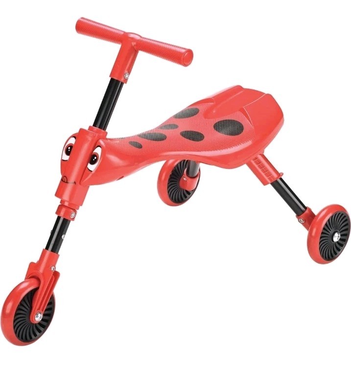 🎁Scuttlebug 3 Wheel Foldable Ride-On Tricycle for 1-3 Year old - Red and Black