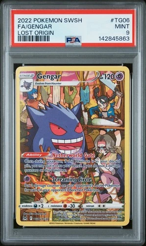 2022 POKEMON SWORD & SHIELD LOST ORIGIN #TG06 FULL ART/GENGAR PSA 9
