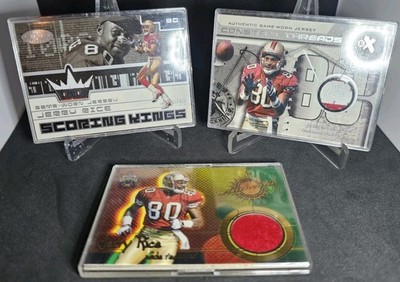 Jerry Rice 2001 Fleer Hot Prospects Scoring Kings 3 Color Patch EX 2 Color Patch