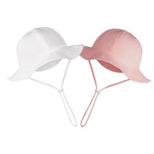 Pack Baby Sun Hats, Wide Brim Sun Protection Infant Bucket Hat, 0 2 White pink