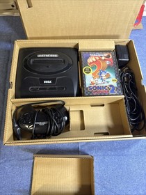 Sega Genesis Model 2 Console Sonic The Hedgehog 2 Bundle System Box Included
