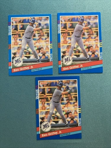 1991 Donruss - Ken Griffey Jr #77 Three Yellow Lines Right Border