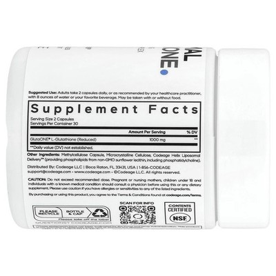 codeage liposomal glutathione 60 capsules Codeage Liposomal Glutathione 60 Caps 1000mg per serving New EXP 3/2028