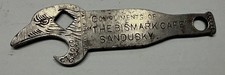 vintage UNUSUAL EAGLE BIRD SHAPED bottle opener SANDUSKY OH BISMARK CAFE
