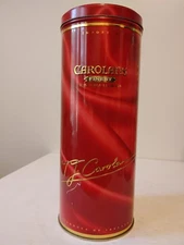 Very Rare Red Carolans Finest Irish Cream Liqueuer Round Tin Canister--Vintage