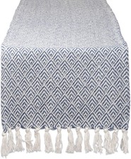 Braided Farmhouse Table Runner 15 x 72 inches 1-Piece French Blue
