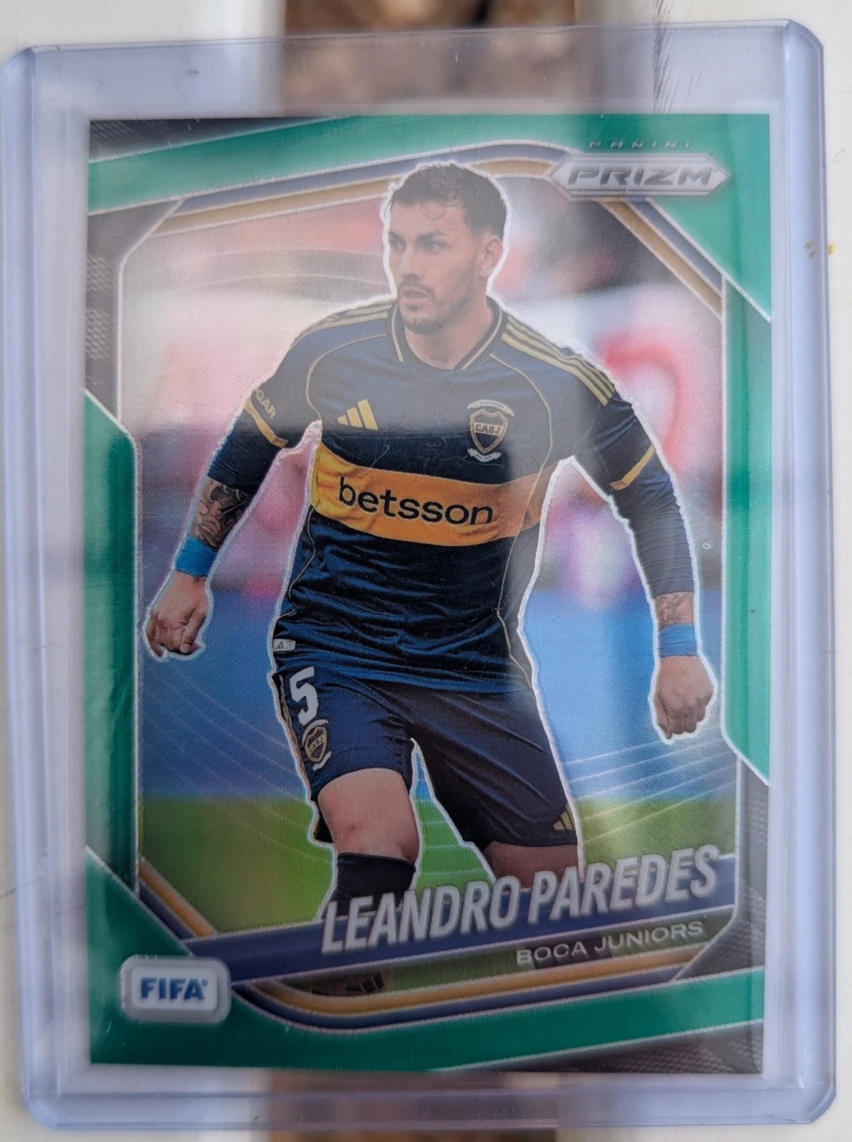 2025-26 Panini Prizm FIFA Soccer Leandro Paredes #169 Green /5 - Boca Juniors