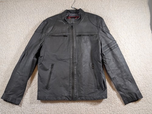 Street Legal Genuine Leather Lined Black Motorcycle Jacket Size Medium