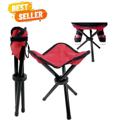 Lightweight 12.5in Camping Stool - Durable Steel Frame, Perfect for Travel