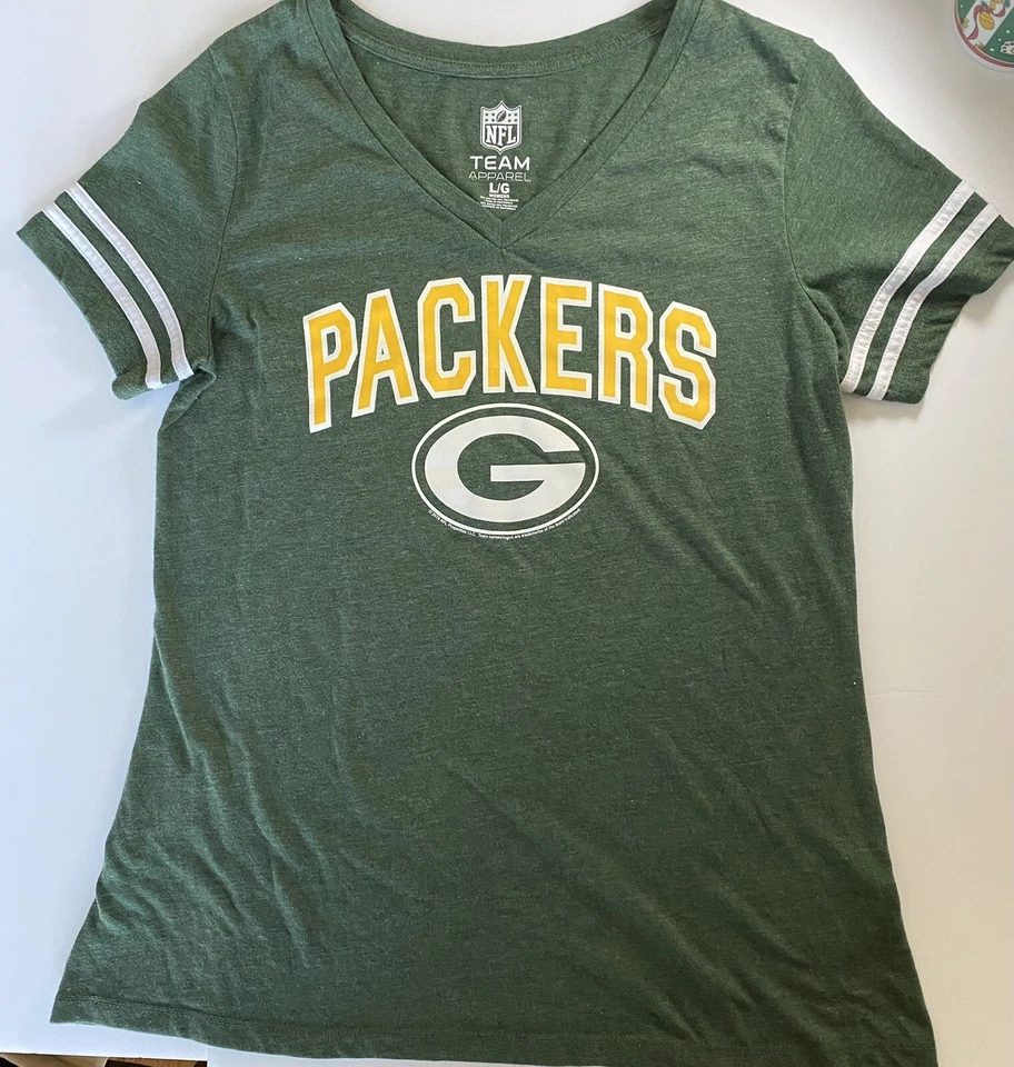 Camiseta Green Bay Packers Feminina L NFL TEAM APPAREL GOLA V FUTEBOL Wisconsin * - Imagem 2 de 4
