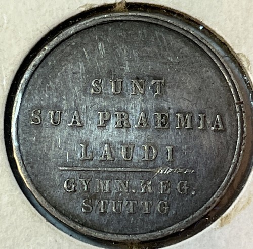 Stuggart Germania Palestra Antica Medaglia Argento Premio Sunt Sua Praemia Laudi - Insetto - Foto 4 di 6