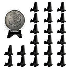 (25) OnFireGuy Black Coin Easels Air-Tite Holders Coin Display Stand Easels