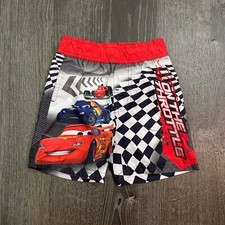 Disney Pixar Cars Boys Swim Trunks Shorts Checkerboard Multicolor Size 12 Months