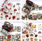 Nail Art Water Decals Stickers Transfers Halloween Blood Skull Vampire Pumpkin