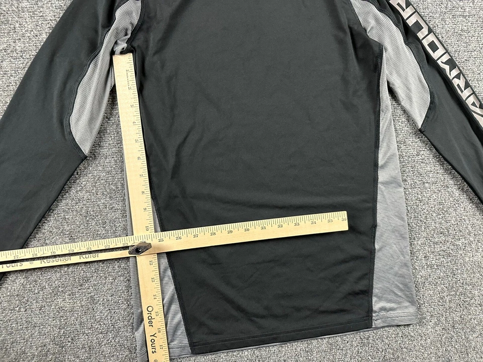 UNDER ARMOUR Heat Gear Youth Large Black/grey L/S Athletic Compression Shirt - Изображение 4 из 4