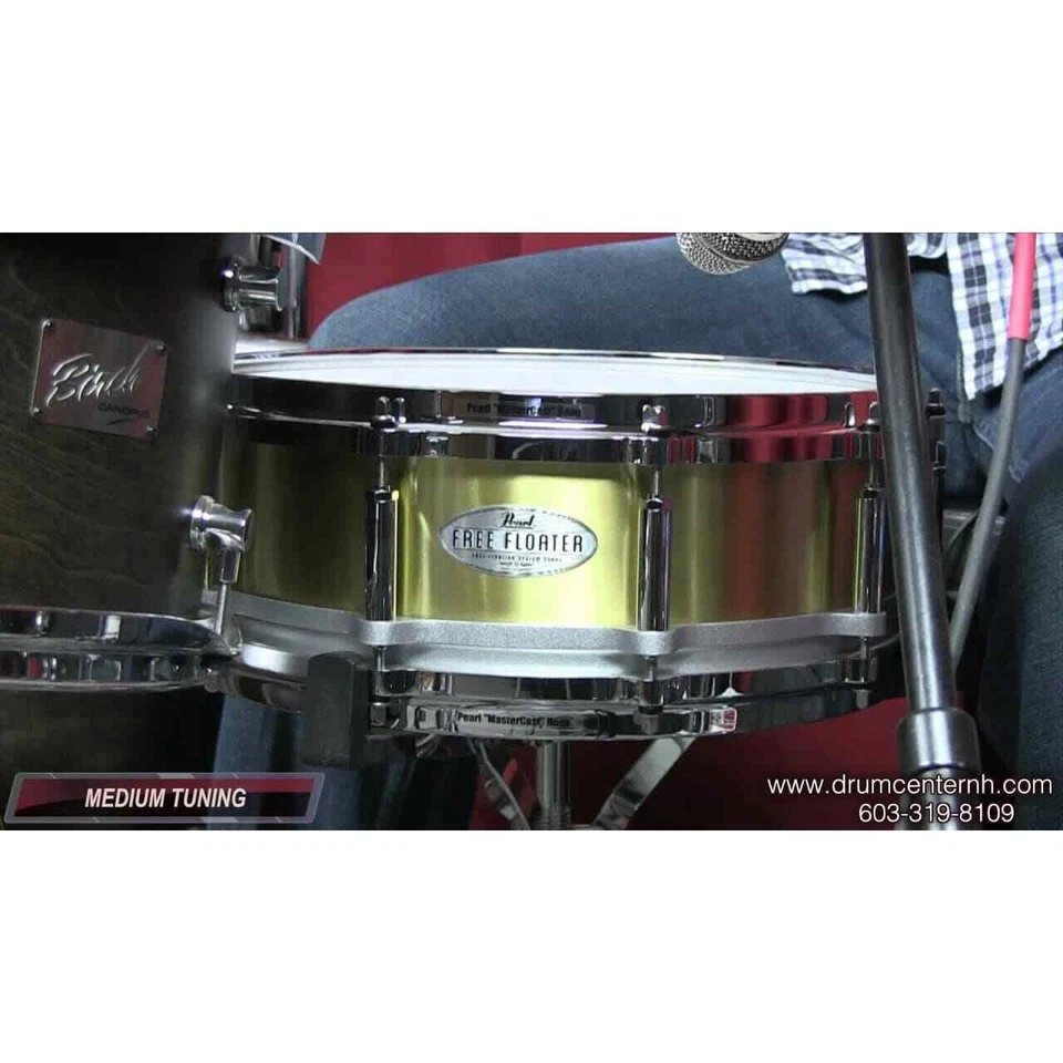 Pearl 14x5 Brass Free Floating Snare Drum - Image 2 of 3