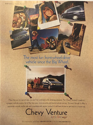 1997 Chevy Venture Minivan PRINT AD Most Fun Since Big Wheel VTG