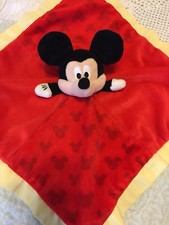DISNEY MICKEY MOUSE RED INFANT PLUSH SECURITY BLANKET LOVEY 14  X 14  