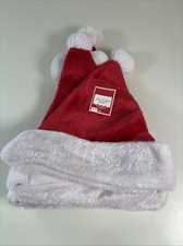 Five Christmas Plush Santa Hat Size Large