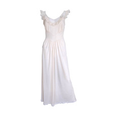 70s vintage coquette maxi slip dress
