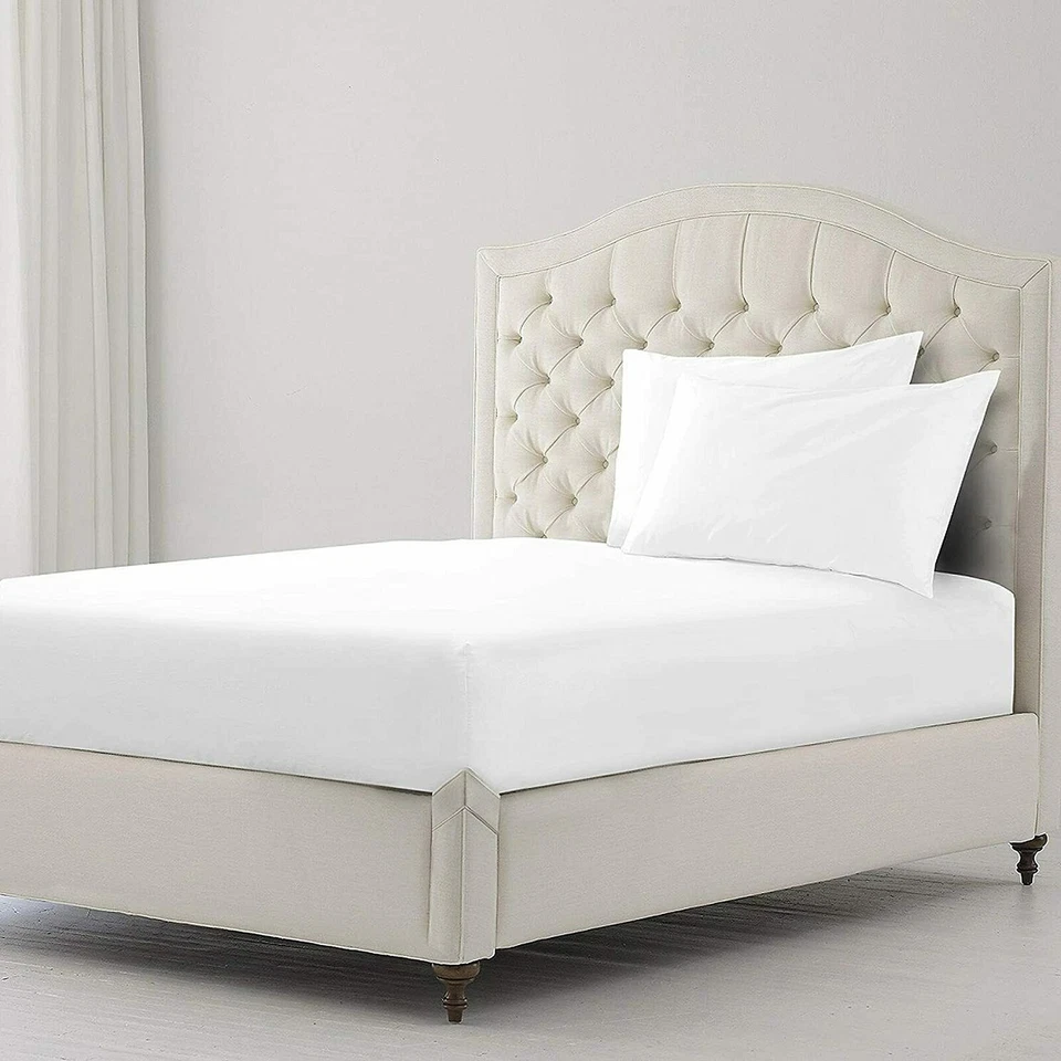 Extra Deep Pocket 3 PC Fitted Sheet Set 1000 TC Egyptian Cotton White Solid - Image 2 of 4