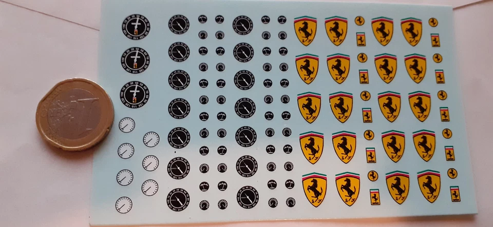 decals decalcomanie déco ferrari plus grand que du 1/18 promo n - Photo 1/1