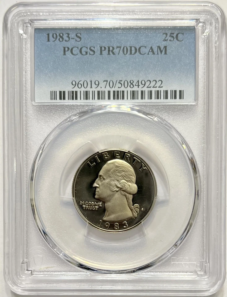 Washington Quarter 1983 S PCGS Graded PR 70 Deep Cameo Uncirculated 25c Coin - Image 3 of 4