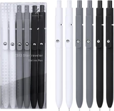 FIOVER Gel Pens,6Pcs Pens Fine Point Smooth Writing Pen, 0.5Mm Black Gel Ink Pen