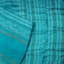 Namaste Vintage Teal Sarees 100 Pure Silk Printed Indian Sari 5YD Craft Fabric