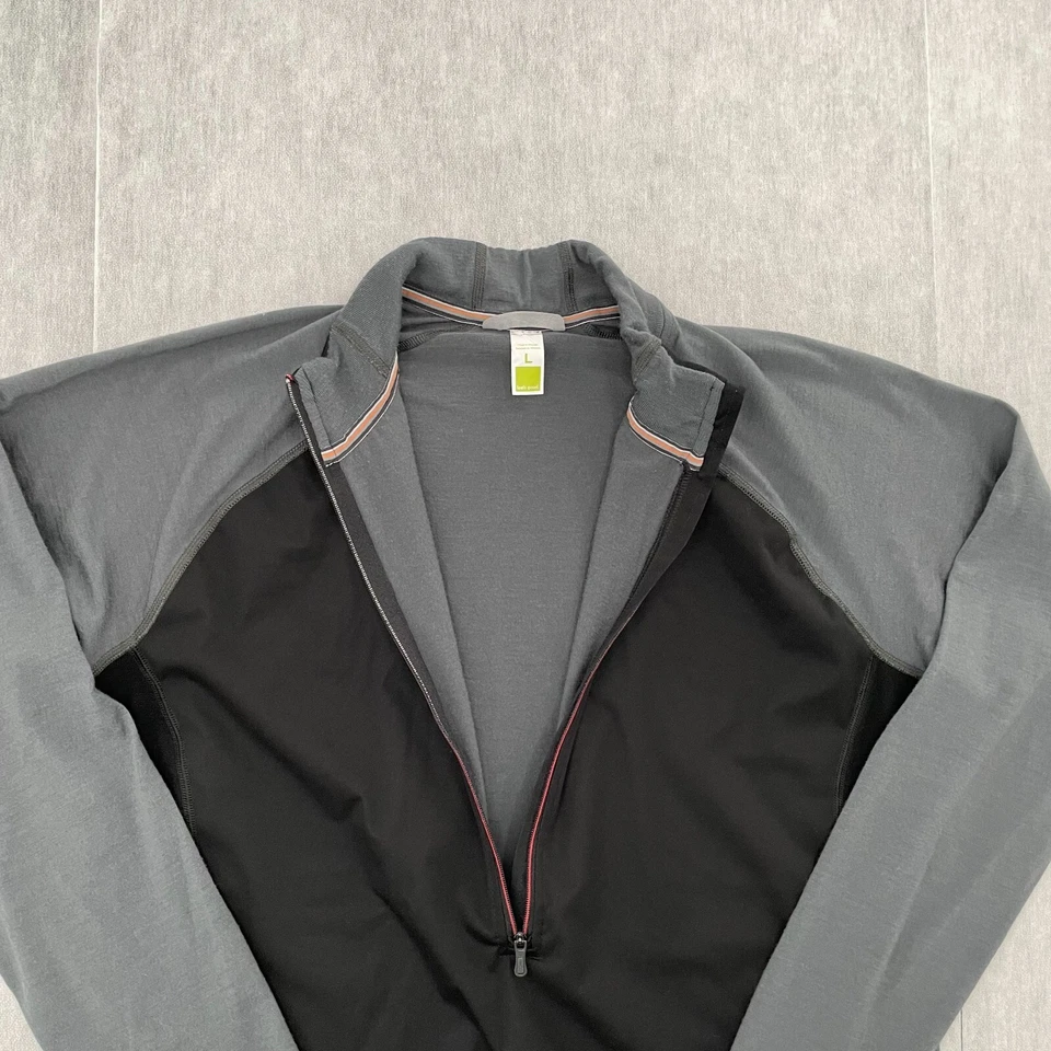 Smartwool Sweater Adult Large Black Gray 1/2 Zip Pullover Merino Wool Mens L - Image 4 of 4