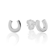 Image of Sterling silver horseshoe stud earrings E409