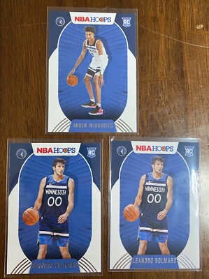 T-WOLVES RC LOT 2021 HOOPS #245 JADEN MCDANIELS & # 247 LEANDRO BOLMARO Rookie