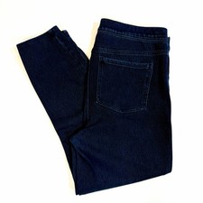 Spanx Jean-ish Ankle Leggings Hidden Tummy Shaping Dark Blue XL Regular