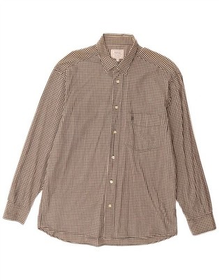 Rifle Herren Hemd Large Beige Gingham Baumwolle DI08