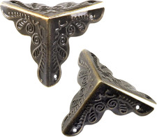48PCS Metal Corner Protectors Bronze 1" x 1" Rattan Carved Furniture Guards