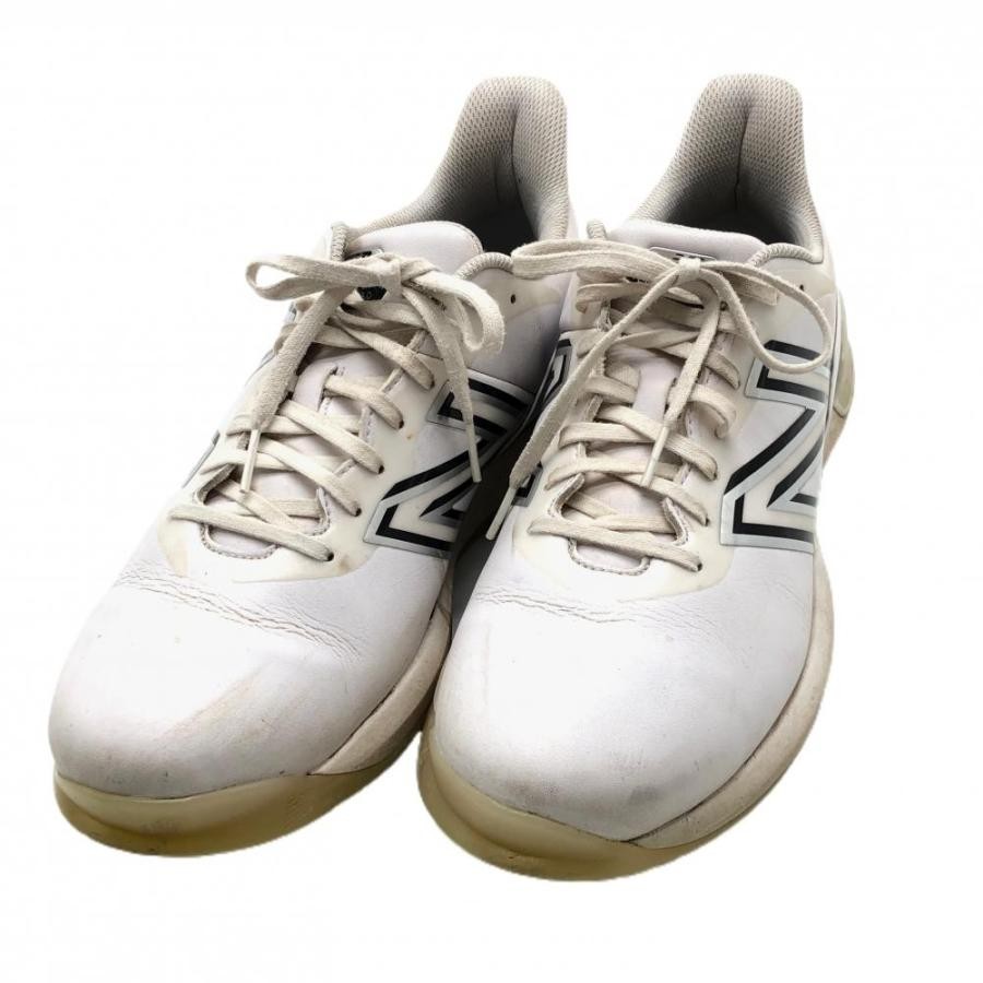 Men's Balance Golf Shoes Size 9.5 White/Black 2E Wide Spiked Side Logo