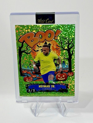 Neymar Jr. 3/3 Rare Green Sparkle Wild Card Haunted Hits BOO Brazil World Cup