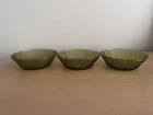 Vintage Anchor Hocking Soreno Avocado Green Glass 6” Salad Cereal Bowls Set Of 3