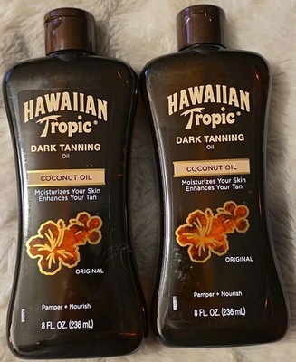 Hawaiian Tropic Dark Tanning Oil, 8 Fl Oz  Moisturizing Body Oil 2 pack