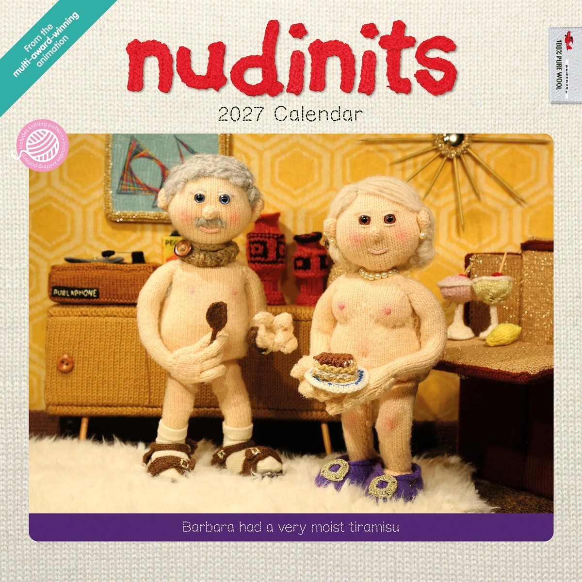 Nudinits Calendar 2027, Wall Calendars, Month To View, Humour, Gift