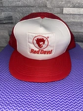 Vintage Stitched Red Devil Foam Trucker Snapback Hat