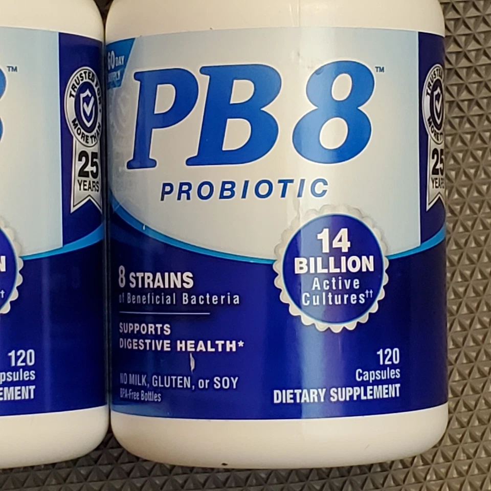 2x PB 8 Probiótico Acidophilus 120 Cápsulas Salud Digestiva Sellado 06/2026  Foto 2 de 4