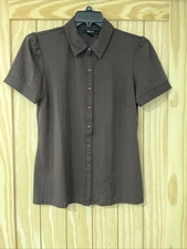 Style&co. Top Blouse Women’s Size Large Button Up Brother Short Sleeves Stretch