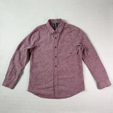 Nike SB Long Sleeve Flannel Button Down Shirt Mens Large Burgundy